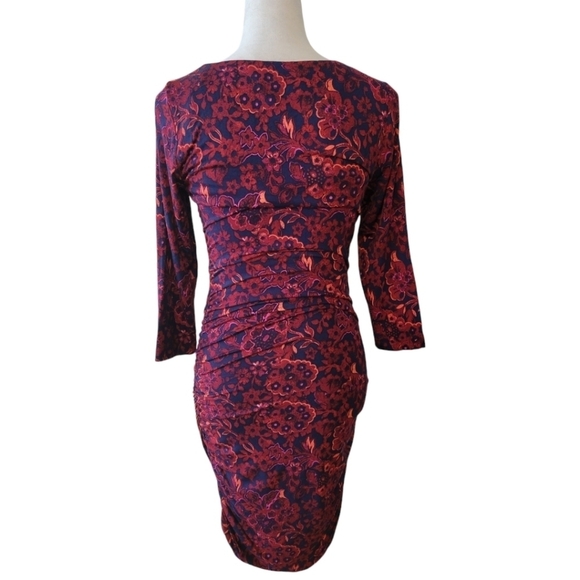 Moulinette Soeurs by Anthropologie Floral Print Ruched Fitted Dress Size Small - Picture 5 of 6